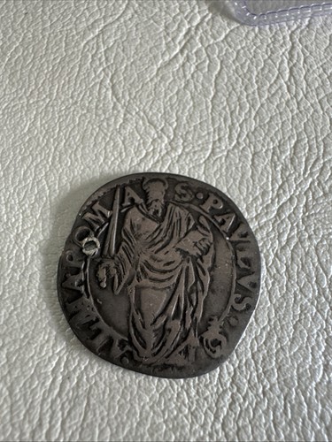 Papal States Giulio Paul IV 1555–59 St. Paul Standing Berman 1040 medieval Coin - Picture 2 of 2