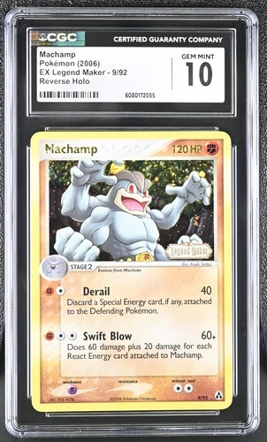 CGC 10 Machamp 2006 EX Legend Maker 9/92 Reverse Holo Stamped Pokemon Card