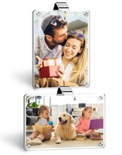 2Pcs Car Picture Holder - Acrylic Magnetic Personalized 2 Pack - Transparent