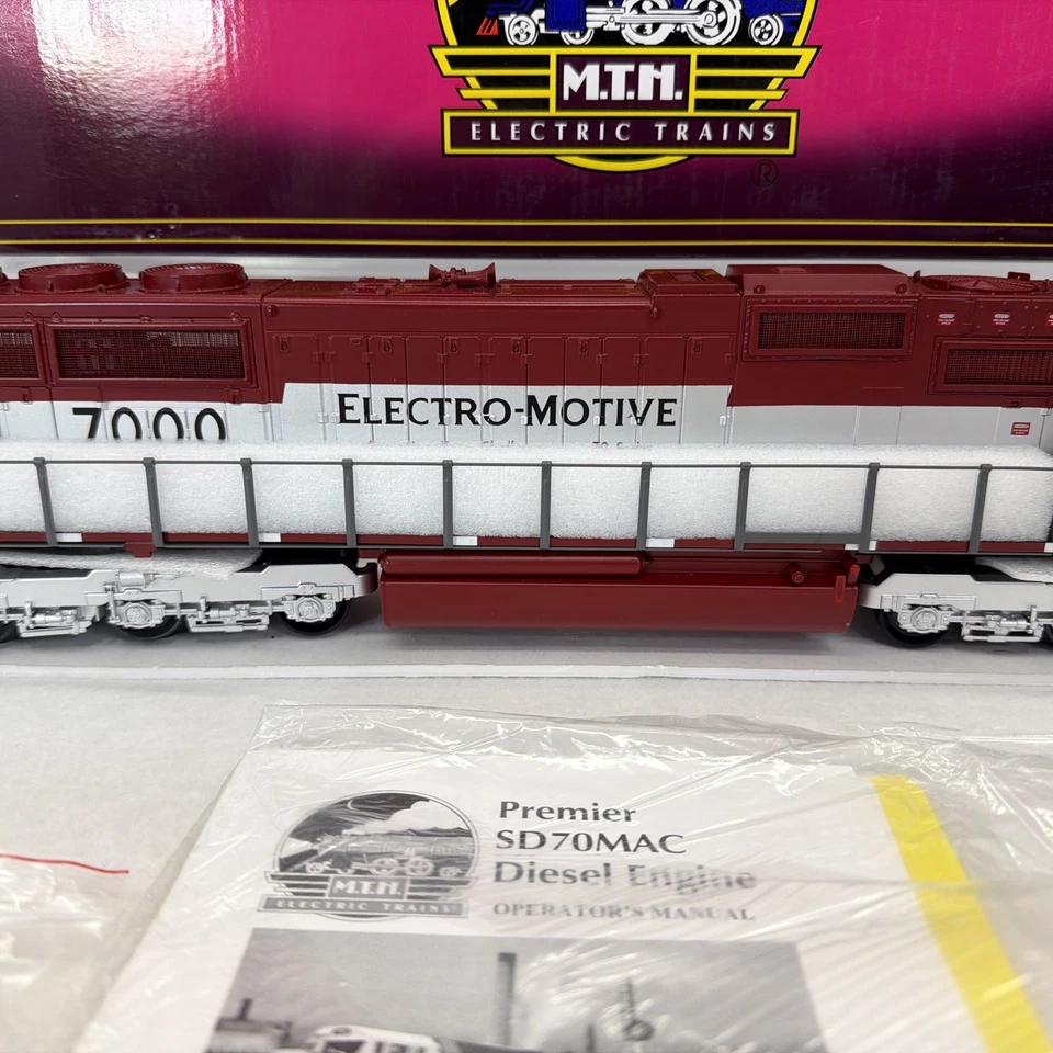 MTH Premier 20-2377-1 EMD SD70MAC Diesel PS.2 O Used BCR #7000 NO SOUND C-5 - Image 4 of 4