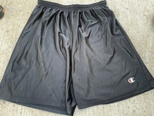 Vintage Y2K Champion Basketball Shorts Mens 2XL Dazzle Silky Shiny Black NL