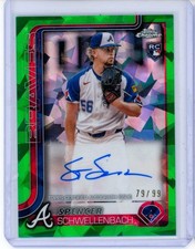 2025 Topps Chrome Sapphire Spencer Schwellenbach Green Refractor RC Auto /99