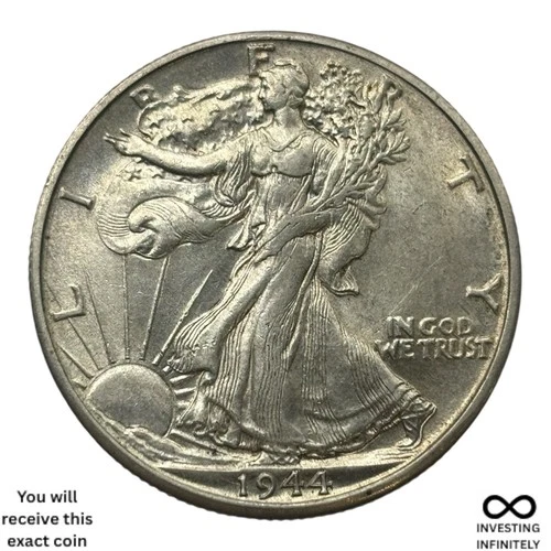 1944 D AU Walking Liberty Half X-1113