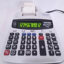 VICTOR Big Print 1310 Thermal Printing Calculator w/ Manual & Paper 12/10 Digit
