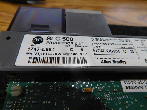 Allen Bradley Cat. #: 1747-L551 Processor Unit. Series: C. Rev. 5, FRN: 10 - Picture 2 of 3