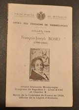 Dépliant 8 pages sur François-Joseph BOSIO, Monaco, juillet 1948