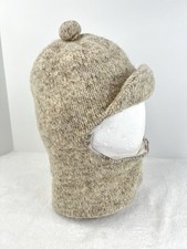 Vintage Wool Blend Balaclava Knit Full Face Beanie Ski Mask USA 70s 80s One Size