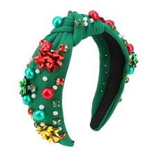 Green Knotted Christmas Headbands for Women  Girls