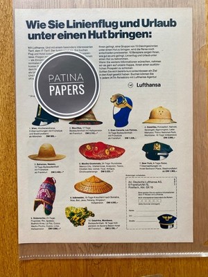 1975 Lufthansa Linienflug & Urlaub unter einen Hut Vintage Ad Werbung Reklame V9