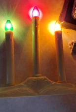 Lot of 5 Vintage Christmas Lights Candle Candolier Windowsill Lights Window Sill