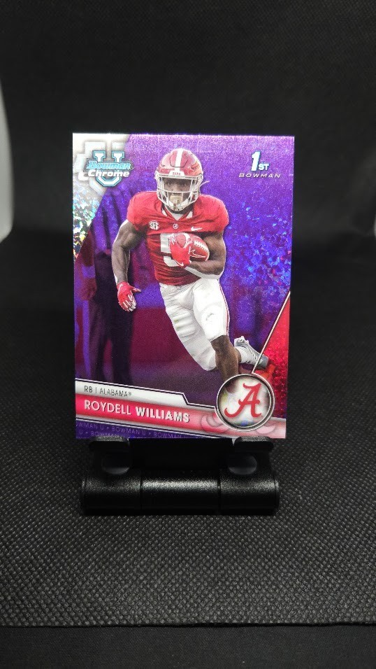 2023 Bowman University Chrome Roydell Williams 47 Purple Mini-Diamond /399
