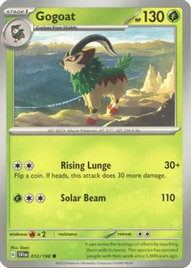 Gogoat - 012/198 - Common (Near Mint) Scarlet & Violet - Base Set - Grass Pokémo