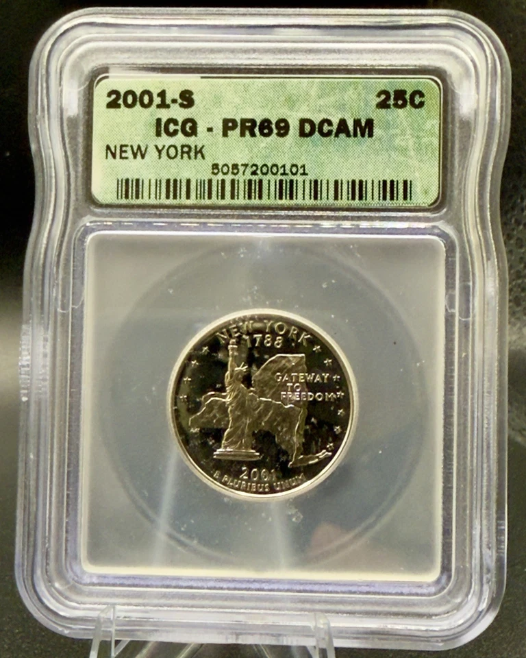 1999, 2001-S 25C ICG PR69DCAM - New York, Vermont and Connecticut Quarters - Image 4 of 4