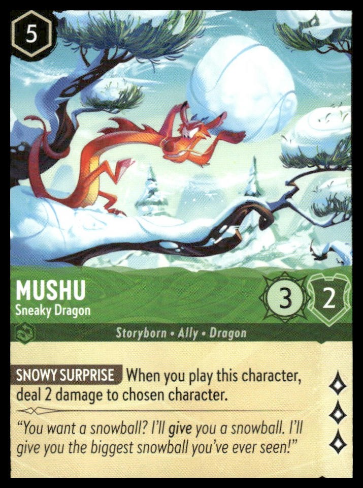 Mushu - Sneaky Dragon 82/204 Uncommon Winterspell Lorcana Near Mint