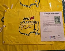 JACK NICKLAUS  ARNOLD PALMER Autograph signed 2011 Masters flag PSA DNA