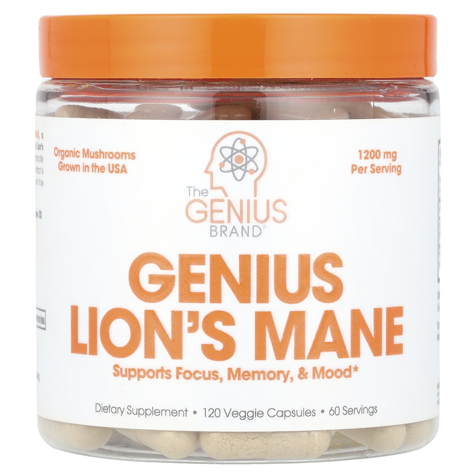 Genius Lions Mane, 120 растительных капсул (600 мг в капсуле)