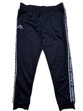 Kappa Mens Black Track Pants XXL Tapered Draw...
