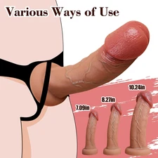 Realistic Penis Cock Strap On Silicone Dildo Sex Toys Skin Feeling Huge Big BDSM