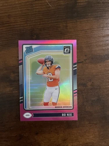 2024 Panini Donruss Optic - Rated Rookie Bo Nix #209 Pink Prizm (RC)