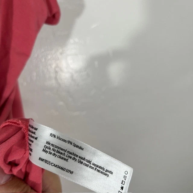 Eileen Fisher Tunic Top Womens 2X Viscose Stretch Pink Laggenlook Cap Sleeve - Image 4 of 4