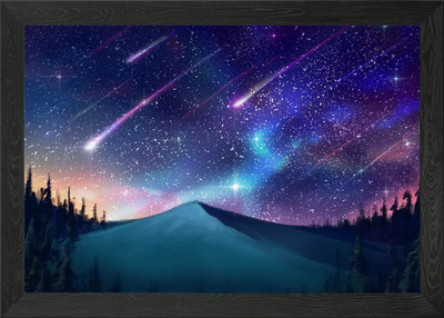 Galaxie Aurora Sternschnuppe gerahmtes Wandbild Poster Leinwanddruck Bild