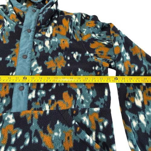 North Face Mens Large Carbondale 1/4 Snap Hoodie Sweatshirt Abstract Navy Retro - Picture 10 of 11