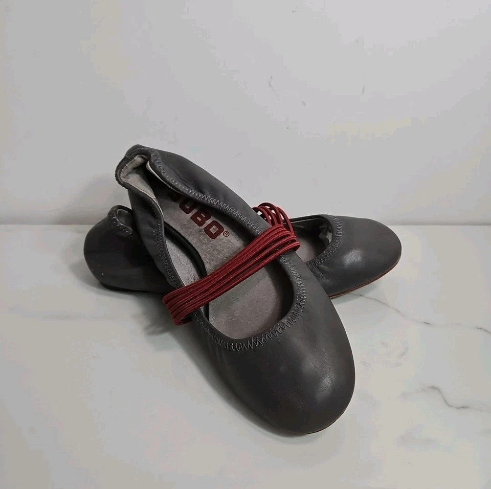 Tsubo Honnor Ballet Flat Elastic Streachable Gray Leather Slip-On Shoes 6 - Image 4 of 4