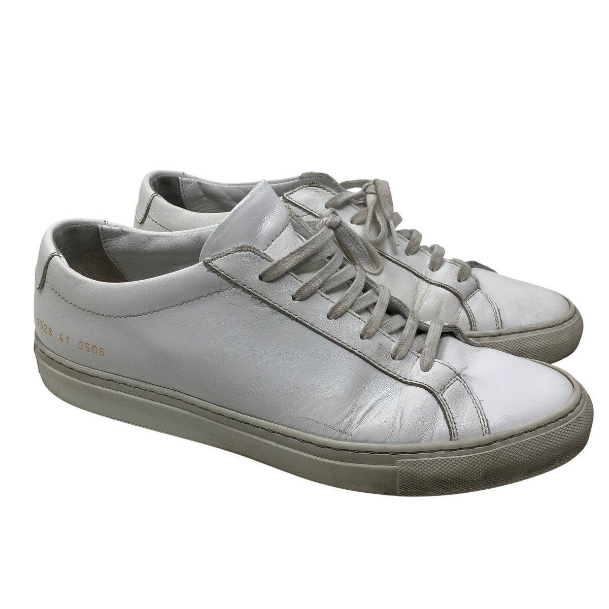 Common Projects Original Achilles Low Mens 41 US 8 White Leather 