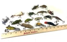 vintage antique wooden and plastic fishing lures lot of 16 Heddon, ect