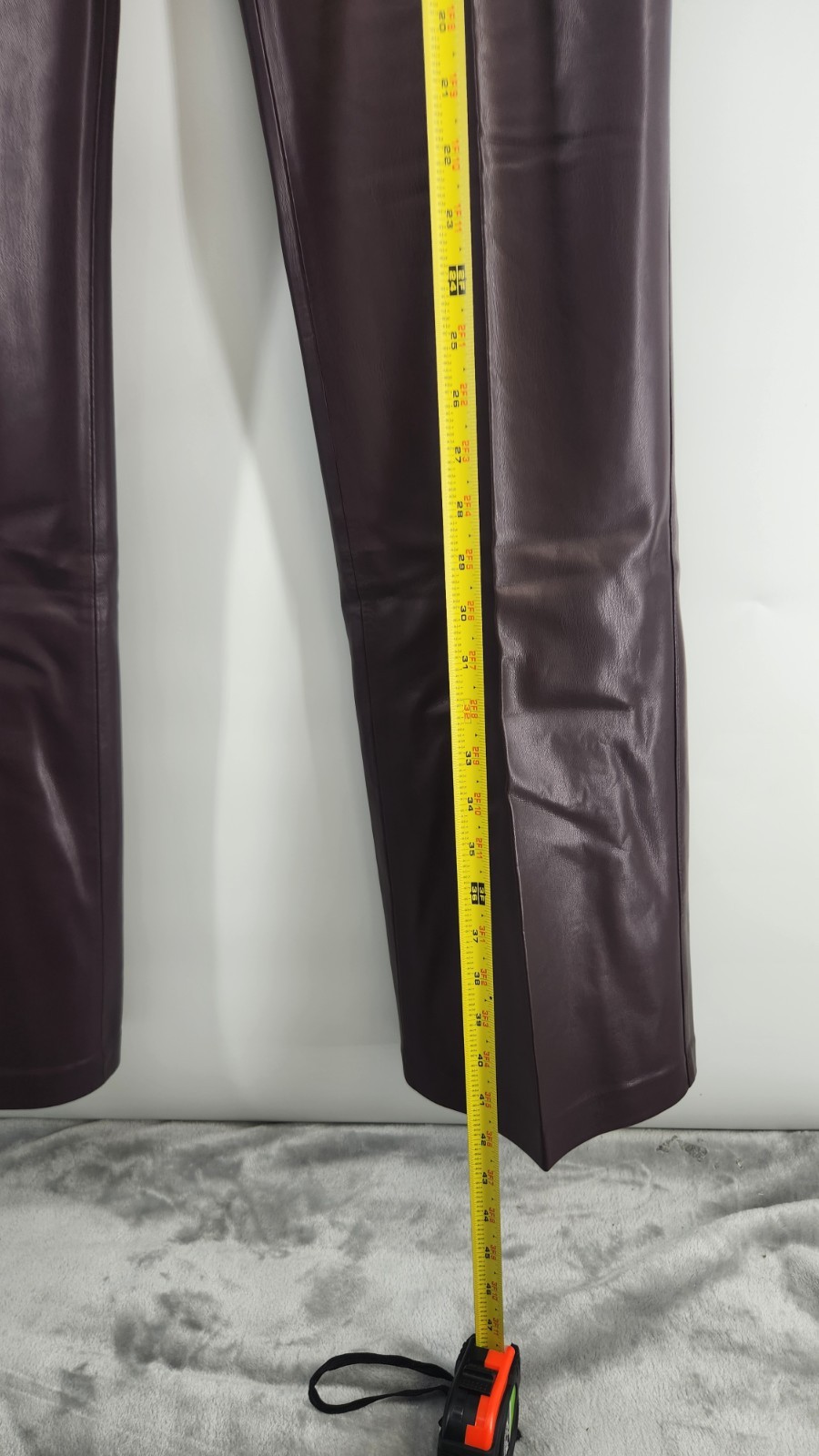 Mango MNG Women's Size 8 Wine Red Leather Effect Slim Pants NWT thumbnail 7