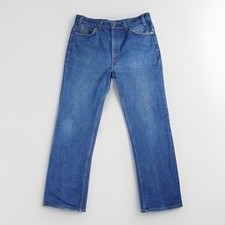 Vintage Levis 517 Bootcut Jeans Mens 36x31 Blue Denim Made in USA 80s Orange Tab