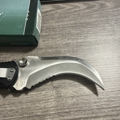 MTech Bear Claw Folding Knife 3.5'' 440 Steel Partially Serrated Blade Aluminum
