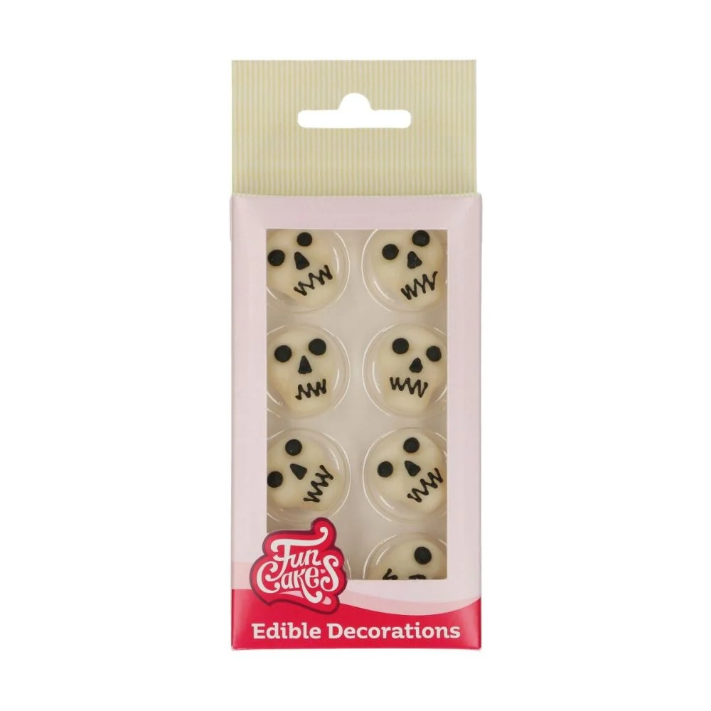 Skull Sugar Decorations Set Of 8