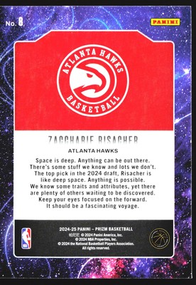Zaccharie Risacher 2024-25 Panini Prizm Deep Space Rookie RC
