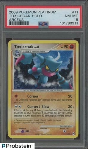 2009 Pokemon Platinum Arceus #11 Toxicroak Holo PSA 8 NM-MT