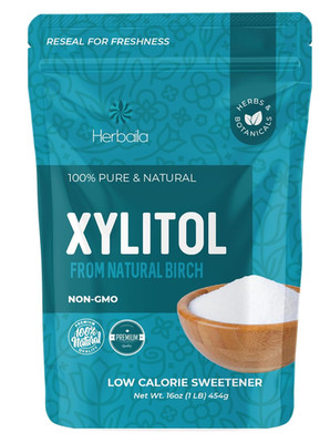 Herbaila Xylitol Sweetener 1Lb. Pure Granulated Sugar Substitute Bulk, All Natur