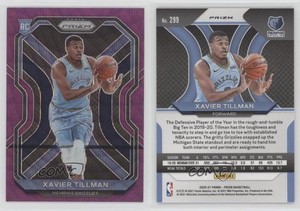 2020-21 Panini Prizm Purple Wave Prizm Xavier Tillman #299 Rookie RC