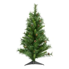 Vickerman 3' x 22" Green Cheyenne Tree 115T with Cones