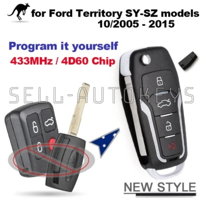 Suits for for Ford Territory SY-SZ 10/2005 - 2015 Remote Flip Key 4D60 HU101 - image 1 of 4