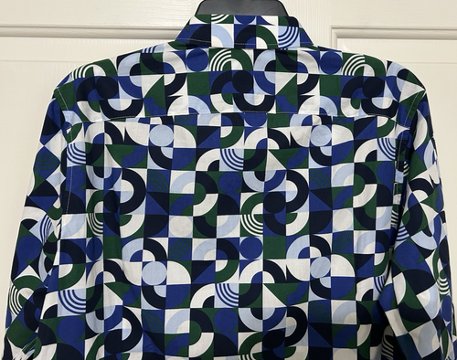 Camicia uomo Murano taglia M slim fit bianca blu space button up manica lunga nuova con etichette 89€ - Foto 6 di 7