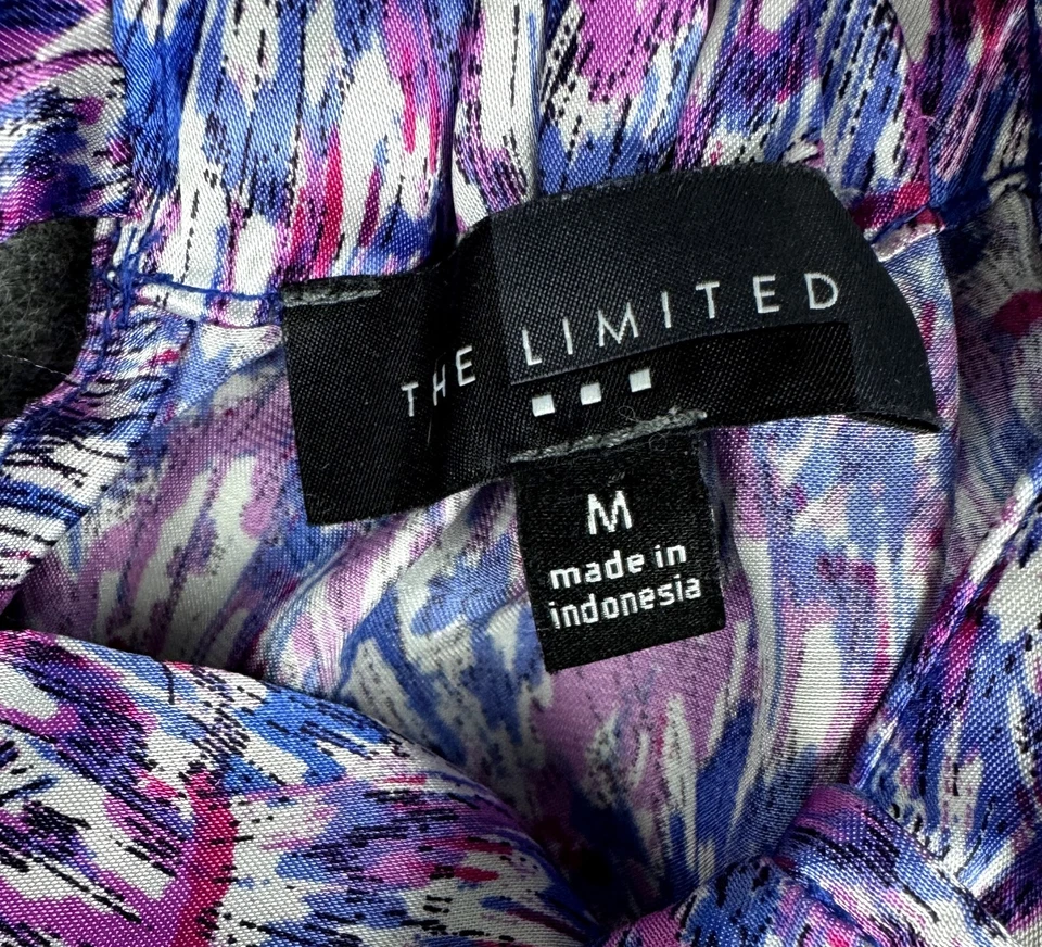 The Limited Woman’s Tie Neck Halter Tank Top Satin Feel Pink Blue Size Medium Foto 4 de 4