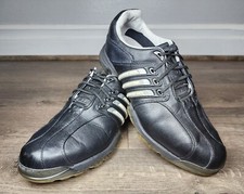 Mens 10.5 Adidas TOUR 360 Golf Shoes Spikes Cleats Black Silver Fitfoam Traxion