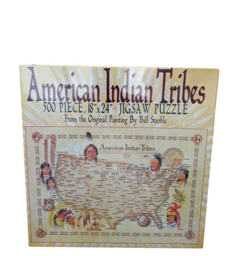 Vintage Indianerstämme Puzzle 500 Teile 1988 Bill Stroble brandneu selten - Bild 1 von 11