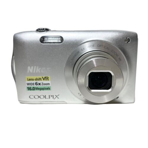 Nikon Coolpix L19 8.0 MP – Argenté, Zoom 3.6x, état Impeccable