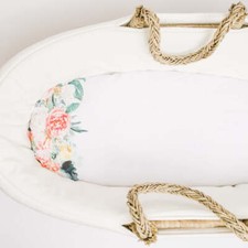 Pink Floral Border Bassinet Sheet - 100 Cotton Baby Bedding for Girl Nursery