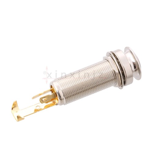 1/4" 6.35mm Copper Stereo End Pin Jack w/ wire clip for Guitar & Bass LYWS - Picture 2 of 4