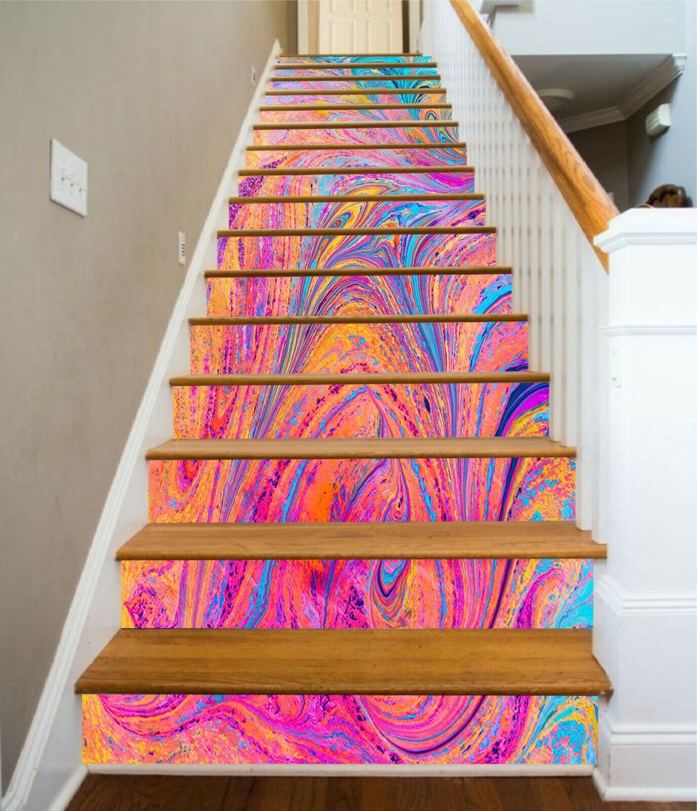 3D Color Texture NA180 Stair Risers Decoration Photo Mural Decal Wallpaper Fay Do 15% rabatu na zestaw