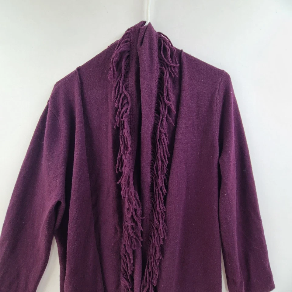 Suéter Cárdigan Fenn Wright Manson Para Mujer Talla L Morado Flecos Lana Merino Foto 3 de 4
