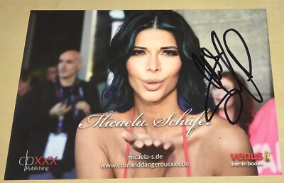 RAR Micaela Schäfer Original signierte Autogrammkarte Venus Autogramm Erotik
