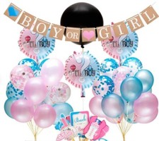 Gender Reveal Party Supplies Kit Boy or Girl  Party Decorations  113 Pieces